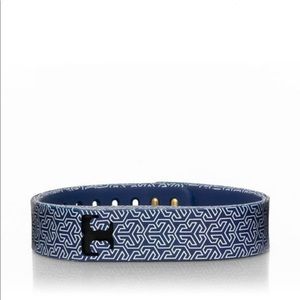 Tory Burch Navy Fitbit Silicone Print Bracelet